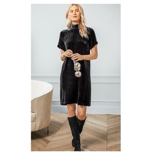 Eileen Fisher Charcoal Velvet Mini Dress